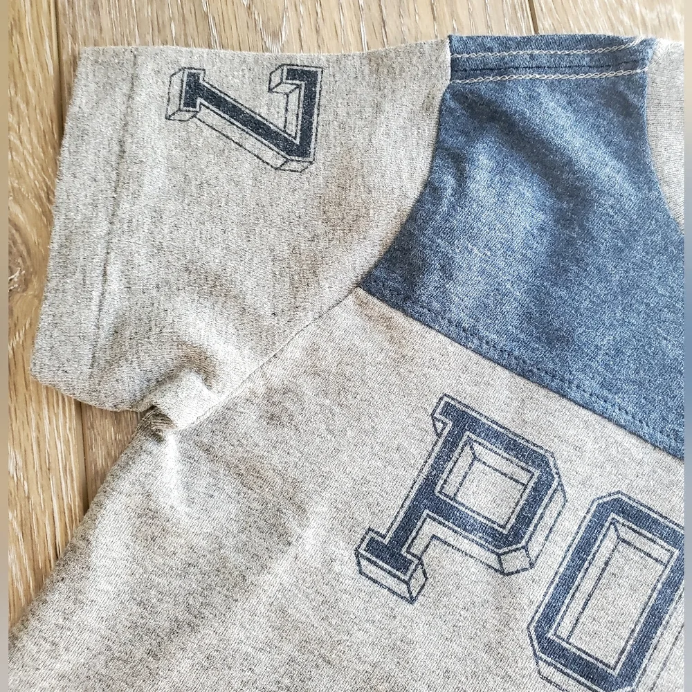 🇺🇲Ralph Lauren toddler's gray/blue short sleeve graphic tee. Size 2T
